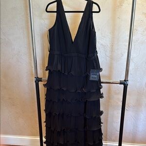 Ieena Mac Duggal black tiered dress NWT 16